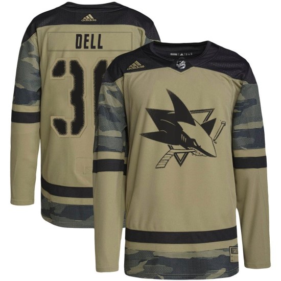 Aaron Dell San Jose Sharks Youth Authentic Military Appreciation Practice Adidas Jersey - Camo