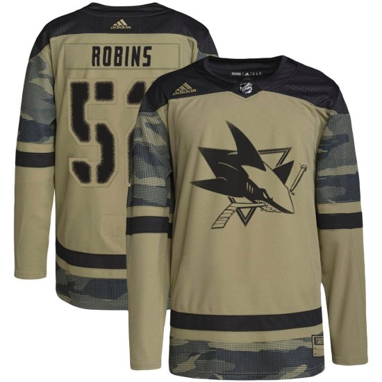 Tristen Robins San Jose Sharks Youth Authentic Military Appreciation Practice Adidas Jersey - Camo