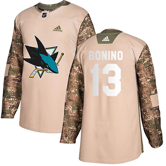 Nick Bonino San Jose Sharks Authentic Veterans Day Practice Adidas Jersey - Camo