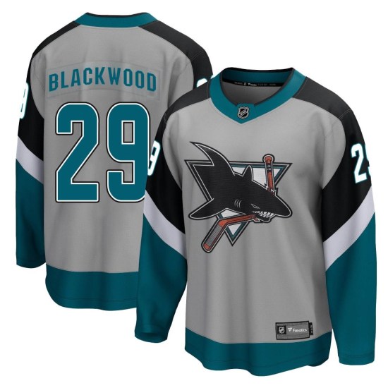 Mackenzie Blackwood San Jose Sharks Breakaway Gray 2020/21 Special Edition Fanatics Branded Jersey - Black