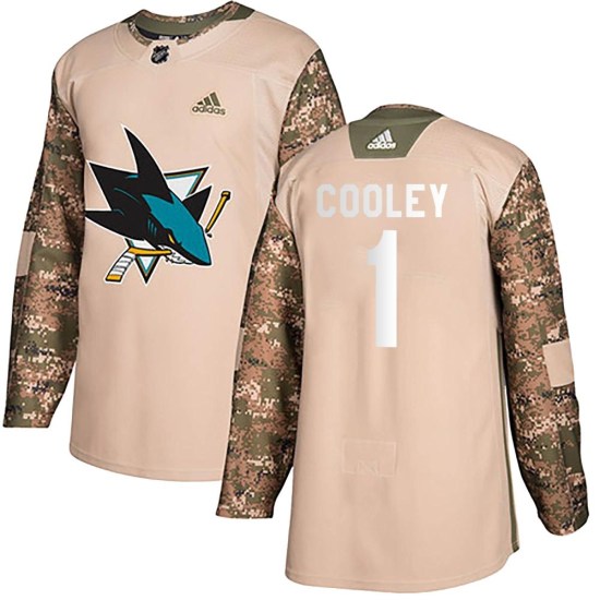 Devin Cooley San Jose Sharks Youth Authentic Veterans Day Practice Adidas Jersey - Camo