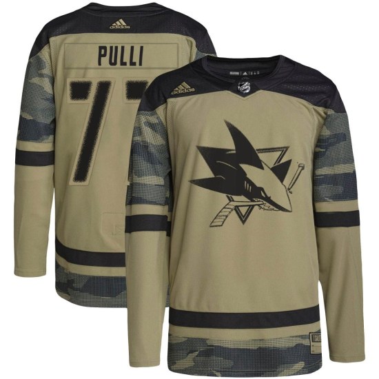 Valtteri Pulli San Jose Sharks Authentic Military Appreciation Practice Adidas Jersey - Camo