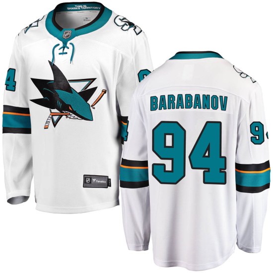 Alexander Barabanov San Jose Sharks Youth Breakaway Away Fanatics Branded Jersey - White