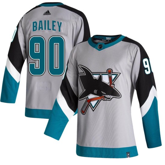 Justin Bailey San Jose Sharks Authentic 2020/21 Reverse Retro Adidas Jersey - Gray