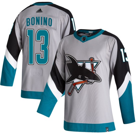 Nick Bonino San Jose Sharks Authentic 2020/21 Reverse Retro Adidas Jersey - Gray