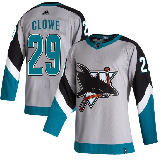 Ryane Clowe San Jose Sharks Authentic 2020/21 Reverse Retro Adidas Jersey - Gray