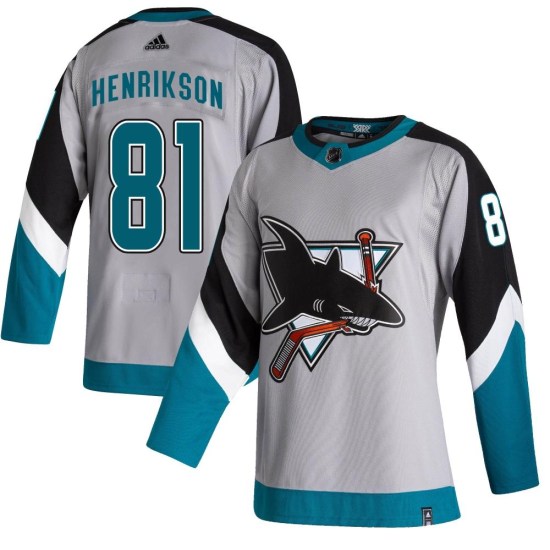 Arvid Henrikson San Jose Sharks Authentic 2020/21 Reverse Retro Adidas Jersey - Gray