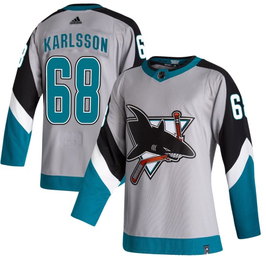 Melker Karlsson San Jose Sharks Authentic 2020/21 Reverse Retro Adidas Jersey - Gray