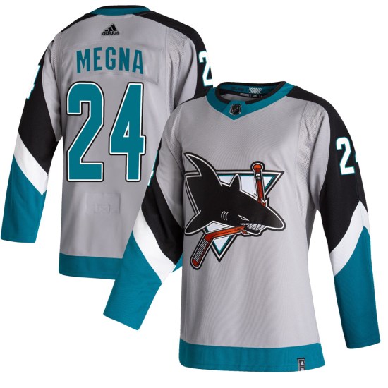 Jaycob Megna San Jose Sharks Authentic 2020/21 Reverse Retro Adidas Jersey - Gray