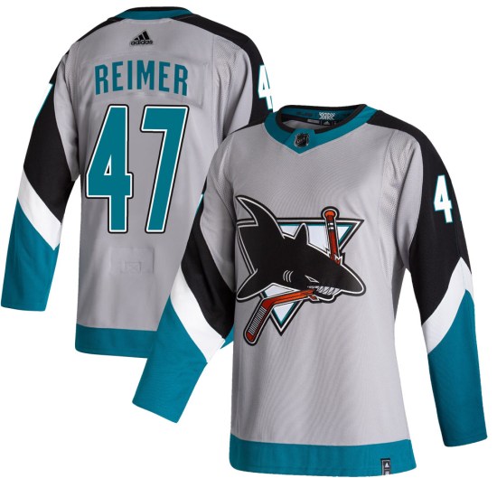 James Reimer San Jose Sharks Authentic 2020/21 Reverse Retro Adidas Jersey - Gray