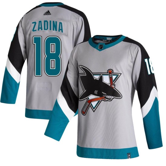 Filip Zadina San Jose Sharks Authentic 2020/21 Reverse Retro Adidas Jersey - Gray