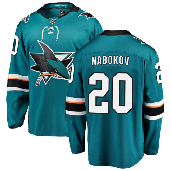 Evgeni Nabokov San Jose Sharks Youth Breakaway Home Fanatics Branded Jersey - Teal