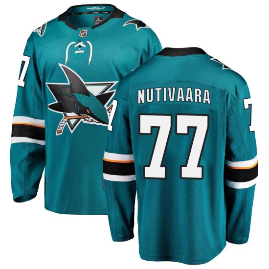Markus Nutivaara San Jose Sharks Youth Breakaway Home Fanatics Branded Jersey - Teal